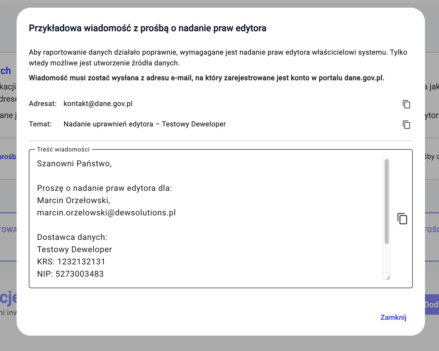 Przykładowa wiadomość e-mail